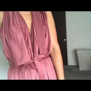 Suede cover up with tire around waist